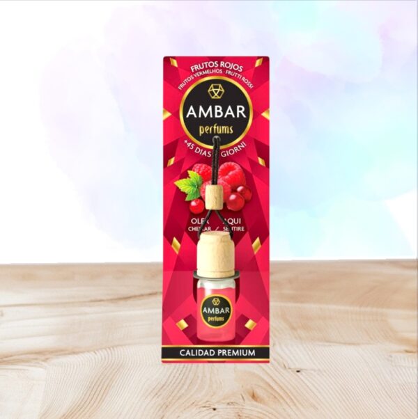 Profitez d’un parfum naturel Fruits Rouges pour voiture avec ce diffuseur Ambar. Plus de 45 jours de fraîcheur fruitée et agréable pour vos trajets.